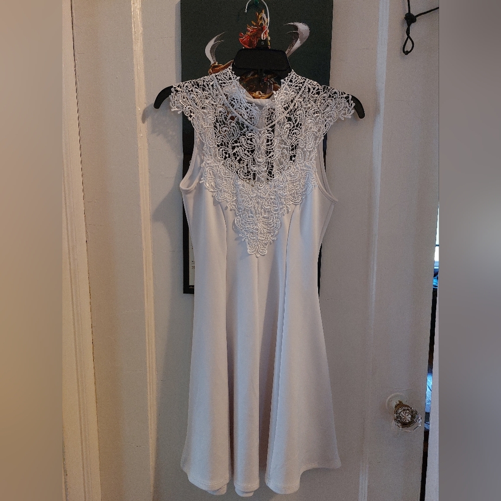 White Lace Skater Dress